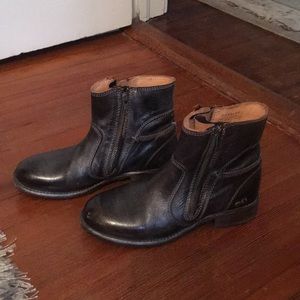 Bed Stu Black Leather Moto/Combat Boots